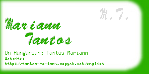 mariann tantos business card